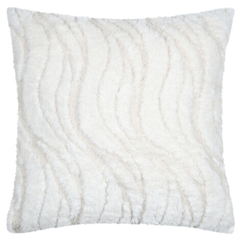 Coussin  - Effet fourrure vagues Ecru 45x45 cm