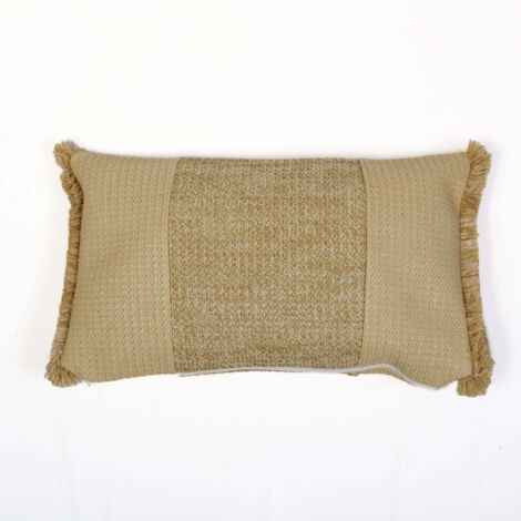 Coussin effet raphia - À bande - Rectangle - 50x30cm