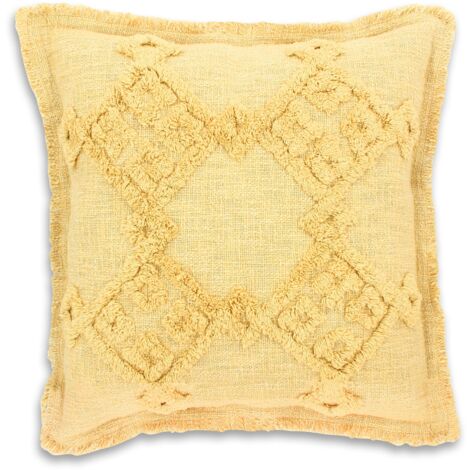 Coussin en coton avec franges