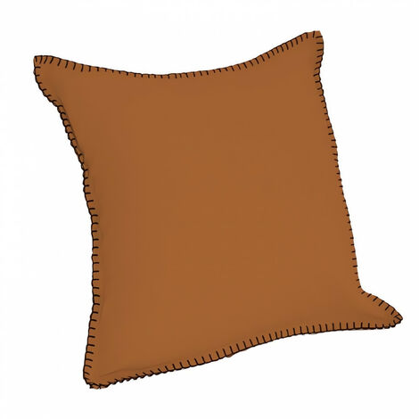 Coussin en coton lavé 40x40 cm SPIRIT bronze, par Soleil d'Ocre