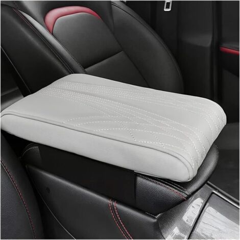 Coussin en Cuir de Console Centrale Universelle, Housse pour Console Centrale pour Accoudoir, Coussin Pour Accoudoir De Voiture Universel, Accessoires Voiture pour SUV, Camion(Gris)