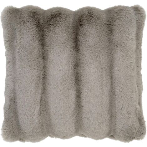 Coussin en fausse fourrure beige taupe BRUGES