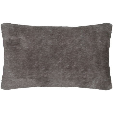 Coussin en fausse fourrure ultra douce Taupe 50x80 cm