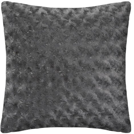 LES TENDANCES Coussin fourrure bouclé gris ardoise 45x45cm - Atmosphera créateur d'intérieur