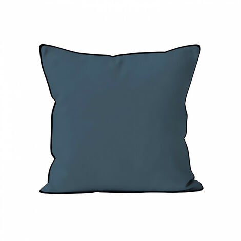 Coussin en microfibre lavée 40x40 cm BOHEME bleu canard, par Soleil d'Ocre