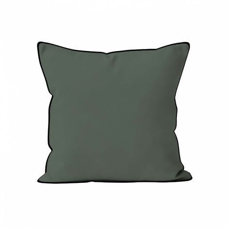 Coussin en microfibre lavée 60x60 cm BOHEME kaki, par Soleil d'Ocre