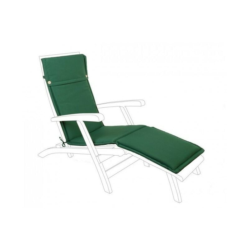 Iperbriko - Coussin bain de soleil en tissu Poly vert foncé amovible