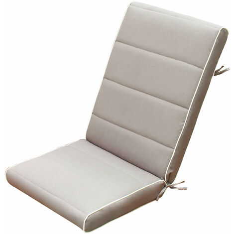 Coussin en polyester amovible amovible étanche avec arrière moyen 90x40 cm par chaise Tan
