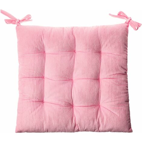 Coussin en velours côtelé avec sangle tapis de sol chaud super doux coussin carré confortable 4545 cm, rose