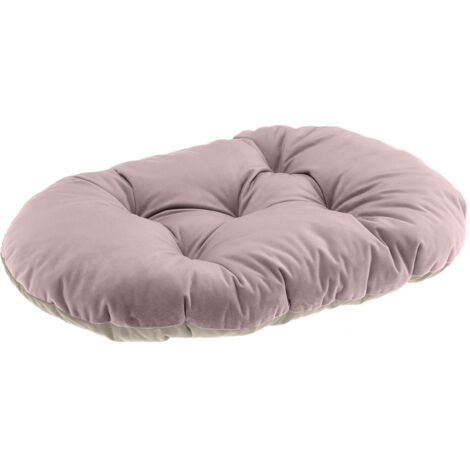 Coussin en velours doux pour chiens et chats – Dimensions 43 x 30 cm – Double face rose et beige – Confort optimal pour petits animaux – Ferplast