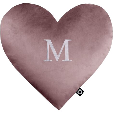 Coussin en velours VE2258 cœur rose poudré
