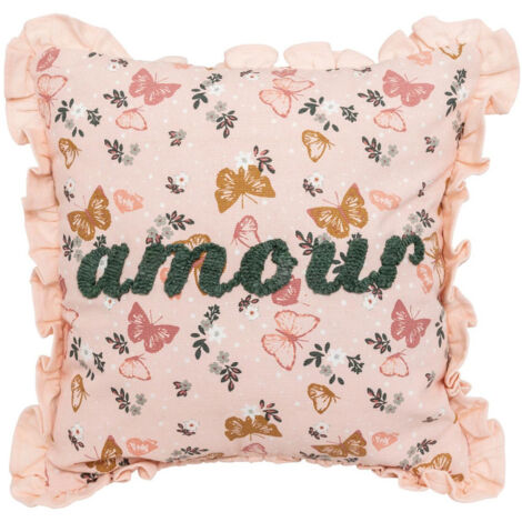 Coussin Enfant Amour "Alina" 40x40cm Rose