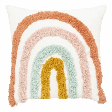 Coussin Enfant Arc-en-Ciel 38x38cm Multicolore