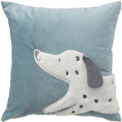 Coussin Enfant Déco Dalmatien 39x39cm Bleu