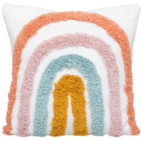 Coussin enfant en coton tufté ARC EN CIEL