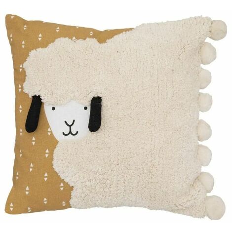 Coussin Enfant Mouton Oasis 40x40cm Ivoire