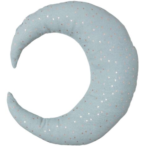 Coussin enfant Oya lune bleu clair 32x28cm - Atmosphera créateur d'intérieur