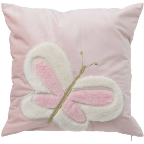 Coussin enfant Papillon 39x39cm rose - Atmosphera créateur d'intérieur