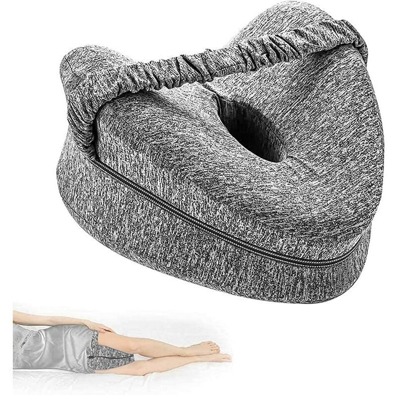 Coussin Entre Jambes pour Dormir, Oreiller de Genou en Mousse mémoire pour Dormir, avec Sangle, pour douleurs aux Jambes, douleurs dorsales,