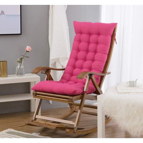 Coussin épais classique pour chaise longue de jardin ou patio, coussin moelleux en bois, coussin relaxant pour siège de détente - Rose rouge