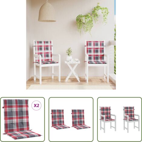Coussin extérieur -  Coussins de chaise de jardin à dossier bas lot de 2