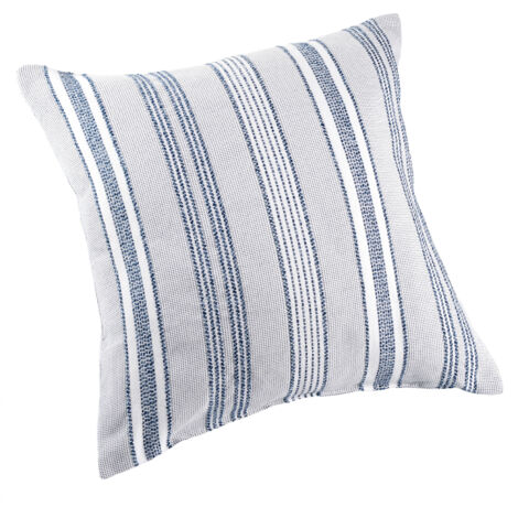 Coussin extérieur déperlant rayé Bleu 50x50 cm