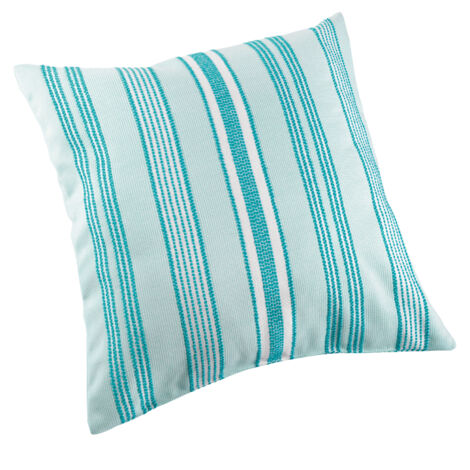 Coussin extérieur déperlant rayé Turquoise 50x50 cm