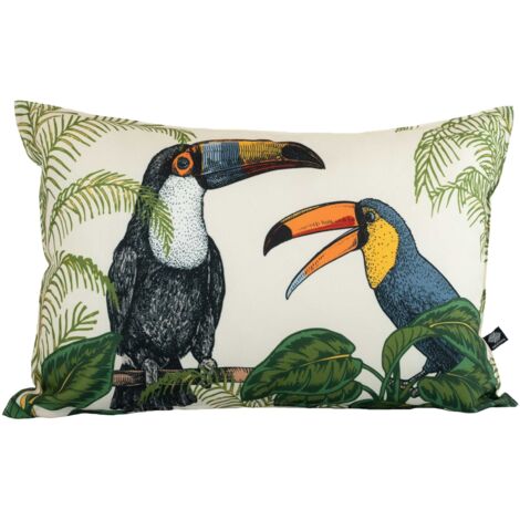 Coussin extérieur déperlant toucan Ecru 40x60 cm