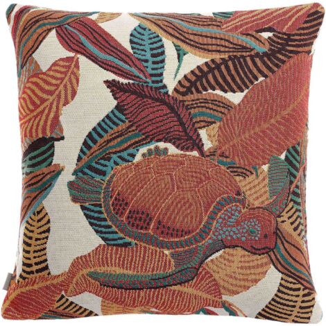 Coussin extérieur en polypropylène Dori papaye 45 x 45 cm