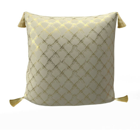 Coussin festif en pur coton 40x40 cm CELESTE or, par Soleil d'Ocre