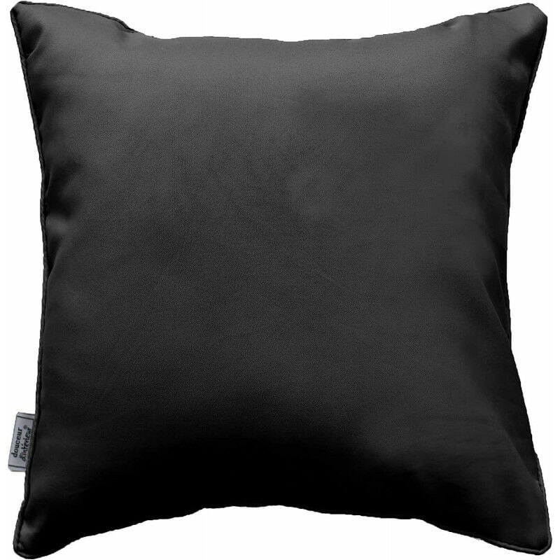 Coussin passepoil uni - Noir - 60 x 60 cm - Livraison gratuite