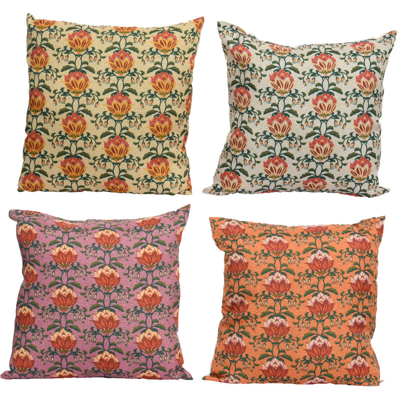 Webmarketpoint - Coussin fleur d'extérieur en polyester 4 coloris assortis