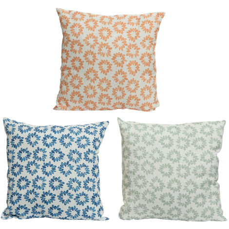 Coussin fleuri d'extérieur en polyester
