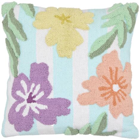 Coussin Fleurs sauvages 45x45cm vert - Atmosphera créateur d'intérieur
