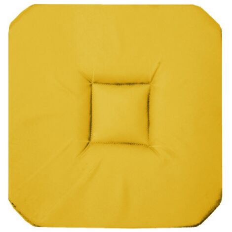 Galette de chaise DEVI jaune 37x37cm