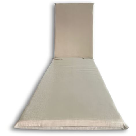Coussin Garden Lit H.4,5 cm 180x60, Beige, Gris et Ecru, Confortable et Résistant - COLORE: ECRU