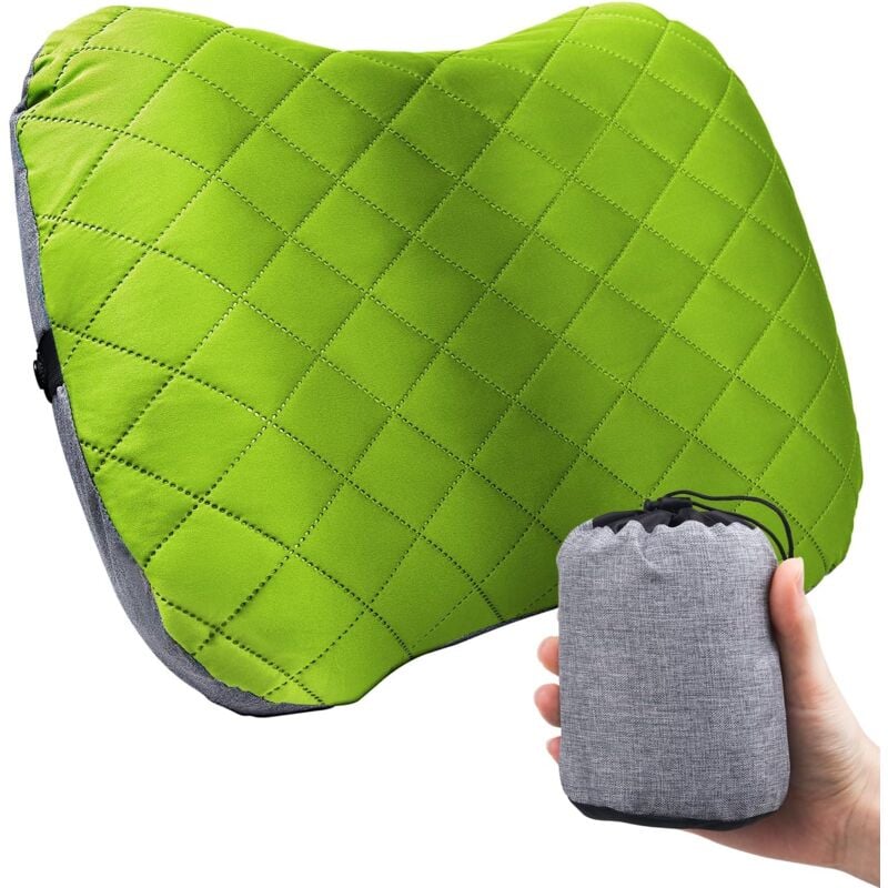 Oreiller de camping gonflable amovible - Oreiller de camping compact et ultraléger pour activités de plein air - Oreiller de voyage gonflable