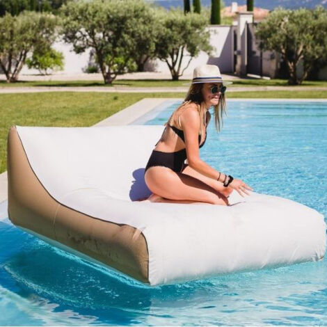 Coussin gonflable nap XXL – Dimensions 140 x 190 cm – Nylon 350D imperméable – Traitement anti-UV – Pour 2 personnes