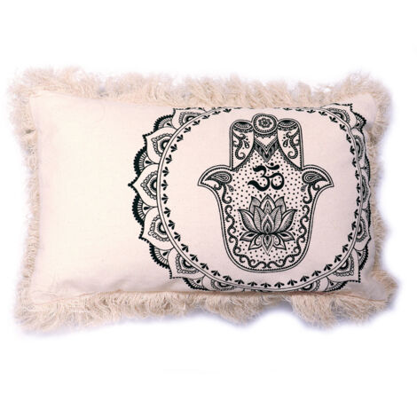 Coussin Hamsa Mandala - 30x50cm - vert- Vendu par 1