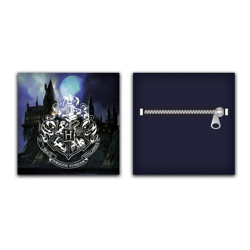 Aymax - Coussin Harry Potter Blason et Château de Poudlard avec poche 40x40 cm