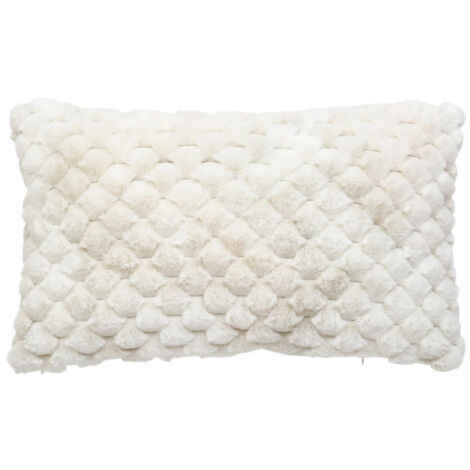 Coussin Imitation Fourrure "Adriel" 38x58cm Beige