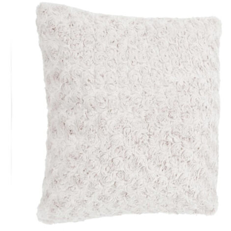 Coussin Imitation Fourrure "Bouclée" 45x45cm Écru