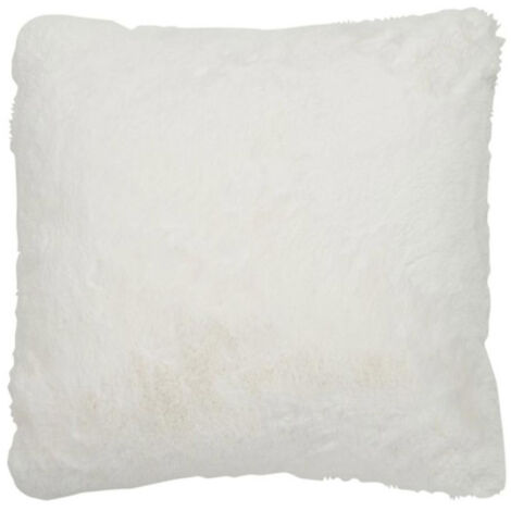 Coussin Imitation Fourrure "Cutie" 45x45cm Blanc