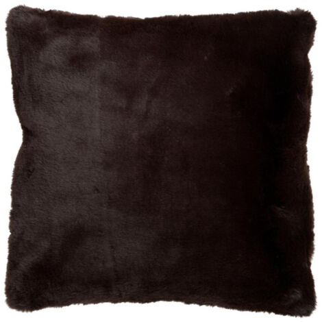 Coussin Imitation Fourrure "Cutie" 45x45cm Marron Foncé