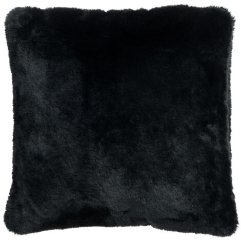 Coussin Imitation Fourrure "Cutie" 45x45cm Noir
