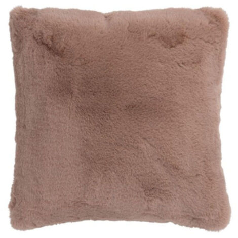 Coussin Imitation Fourrure "Cutie" 45x45cm Rose Poudré