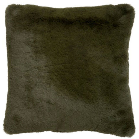 Coussin Imitation Fourrure "Cutie" 45x45cm Vert Kaki
