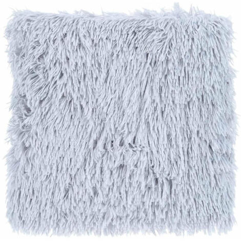 Coussin Imitation Fourrure "Long" 45x45cm Gris