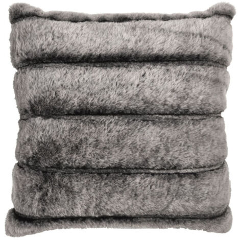 Coussin Imitation Fourrure "Lounge" 40x40cm Gris Foncé