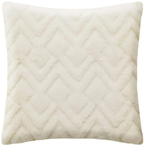 Coussin Imitation Fourrure "Mara" 45x45cm Blanc